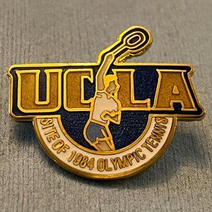 Tennis Olympic Brooch Pin ~ 1984 Los Angeles ~ UCLA ~ Cloisonné